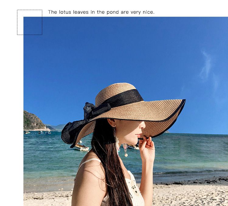 Pdmcms Beach Straw Hat for Summer Beach Outing Large Brim for Sun Protection and Vacation Versatile Cool Hat Sun Hat_voghion.com