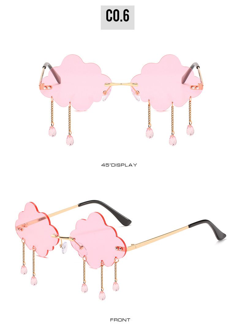 Moda Unica Nuvola Gocce di Pioggia Occhiali da Sole Donna Uomo Esagerato Pioggia Stile Occhiali da Sole Divertente Moda Festa Occhiali Cosplay_voghion.com