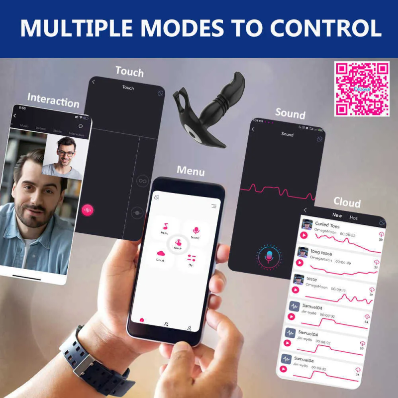 Massaggiatore telescopico per adulti, plug anale vibrante, vibratore anale, app Bluetooth, giocattoli sessuali senza fili a distanza per donne_voghion.com