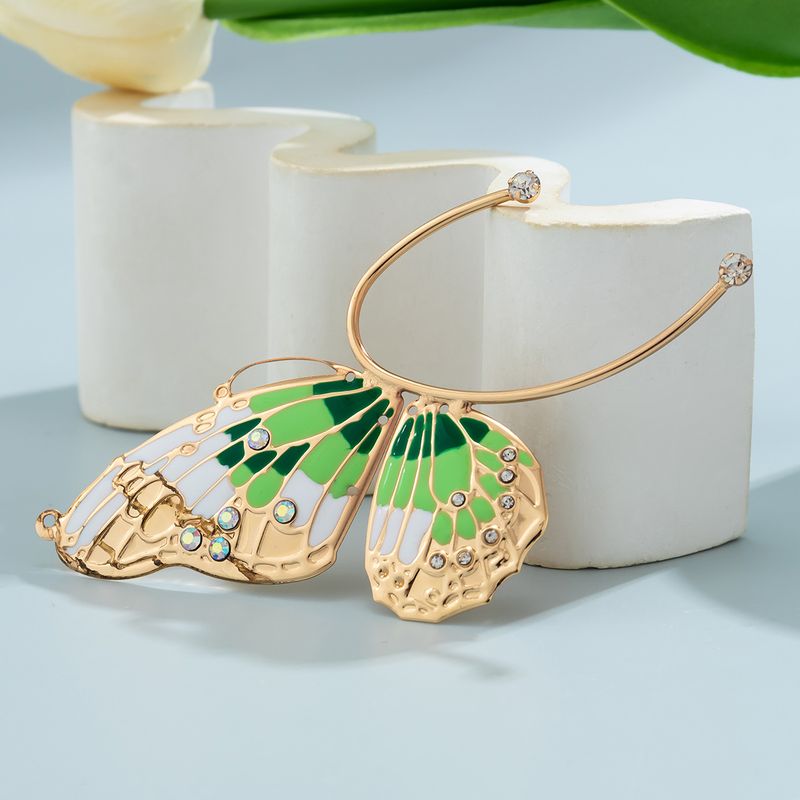 Gancio per elfo con gancio senza foro per orecchini a farfalla con ali di strass da donna, piccolo fermaglio per orecchio_voghion.com