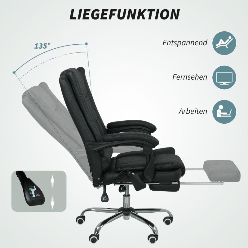Massagestuhl Mit Fußstütze, Höhenverstellbar, 64x118cm, Nero_voghion.com