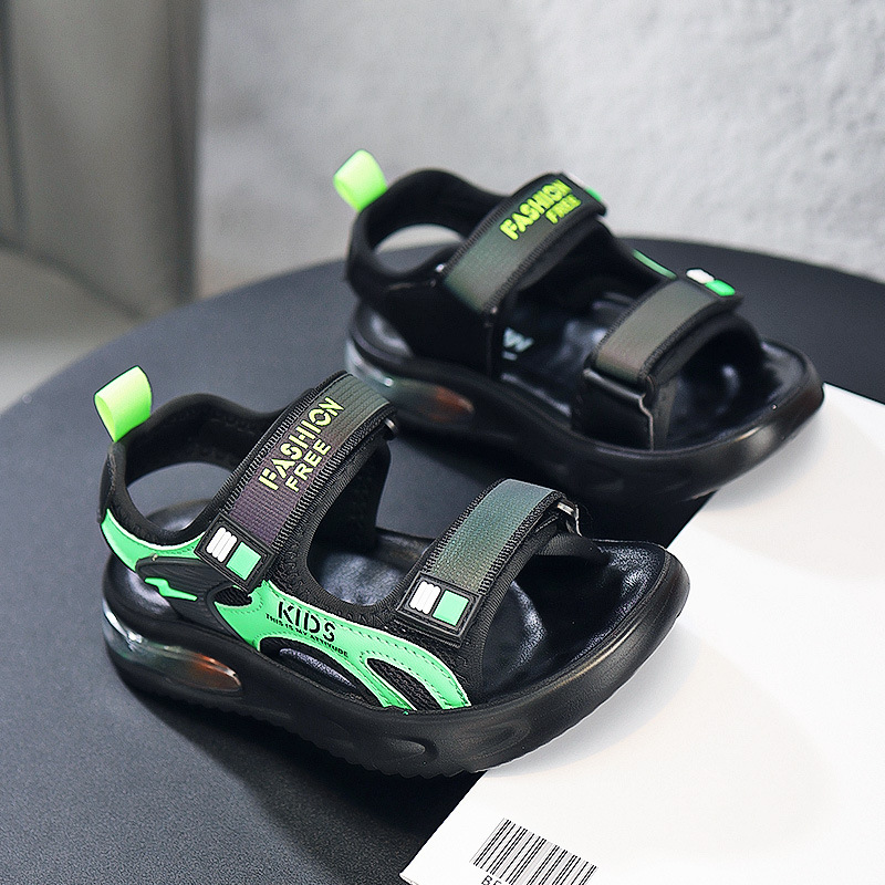 Air Cushion Children's Open Toe Boys' 2024 Summer Primary School Soft Sole Anti slip Beach Sandals_voghion.com