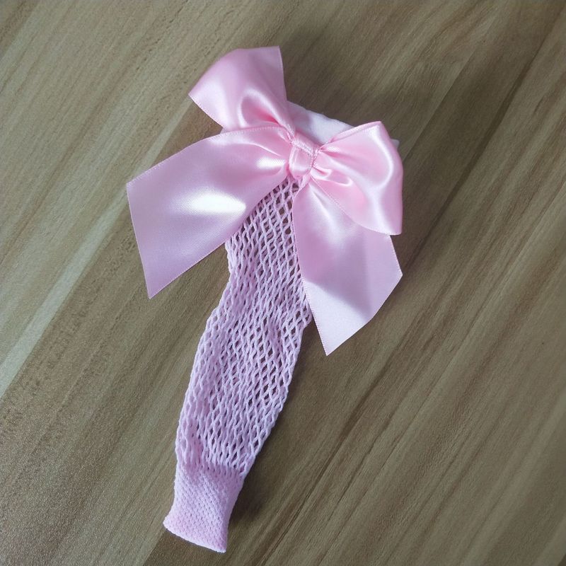 2025d Kinder Bowknot Samt Mesh Strümpfe Prinzessin Fishnet Kurze Socken_voghion.com