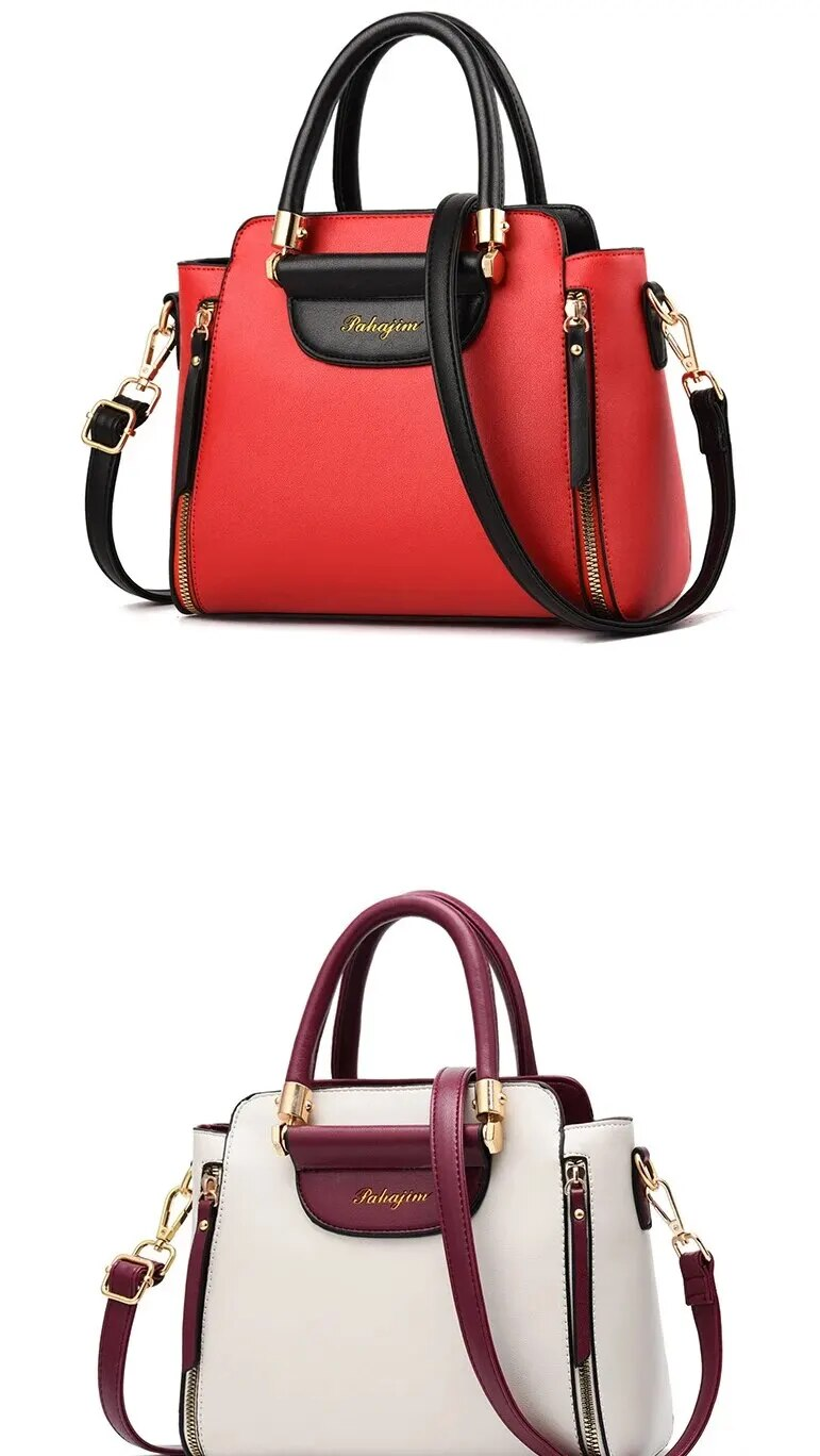 Fashion Color Contrast Handbag, ing Striped Crossbody Bag, Women's Elegant Office & Work Purse_voghion.com