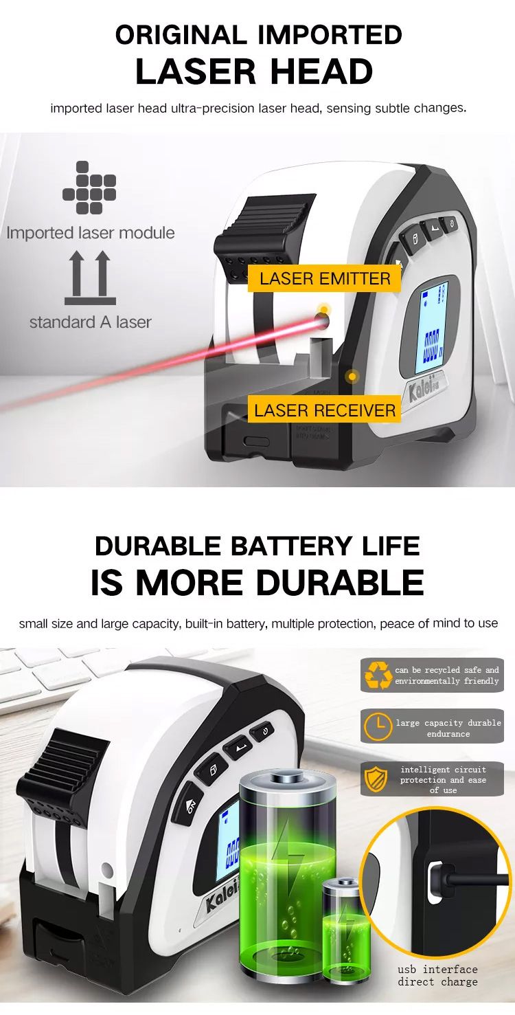 3-in-1 Laser Tape Measure – High-Precision Digital Measuring Tool With Cross-Line Laser & Auto-Calculation (Backlit LCD, IP54 Dustproof)_voghion.com