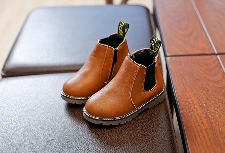 Chaussures en cuir pour garçons et filles, bottes courtes simples, Martin, Style britannique, nouvelle collection printemps et automne 2023_voghion.com