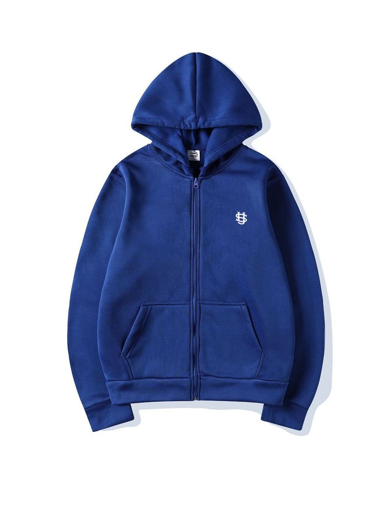 Sweat à capuche zippé unisexe imprimé années 2000 pour homme - Ensemble assorti streetwear rétro pour couple, sweat-shirt oversize doublé polaire avec broderie créative_voghion.com