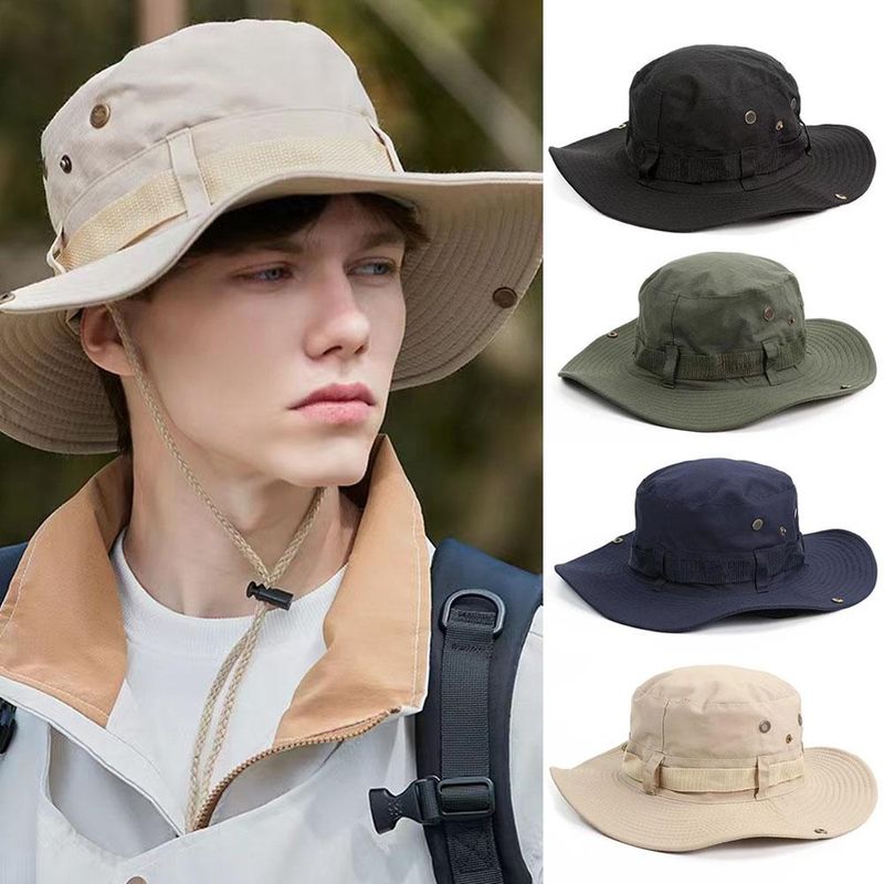 Chapeau de pêche pliable à large bord pour l'extérieur, anti-UV, tendance, pour la randonnée, la chasse, le pêcheur, le cyclisme, T5w8_voghion.com
