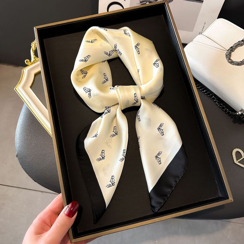 Nieuwe gestreepte simulatie zijden kleine minimalistische en modieuze professionele vierkante sjaal high-end matching_voghion.com