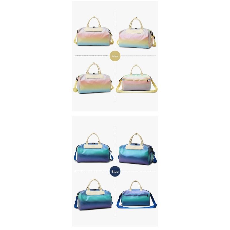 Gradient Color Travel Bag Unisex Lightweight Large Capacity Sports Fitness Bag For Short Trips With Dry And Wet Separation_voghion.com