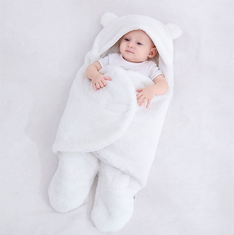 Sacos de dormir suaves para bebés, manta de franela para recién nacidos, saco de dormir grueso para bebés, capullo cálido para bebés de 0 a 9 meses_voghion.com