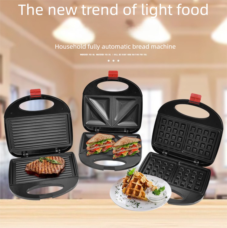 Manufacturer Wholesale Bread Press Machine US Standard Waffle Sandwich Panini Breakfast Maker Grill Electric Griddle_voghion.com