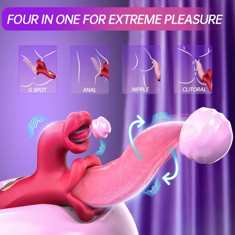 Lizanie języka, huśtawki, wibrator punktu G dla kobiet, potężny łechtaczka, stymulator sutków, żeński masażer pochwy, erotyczny_voghion.com