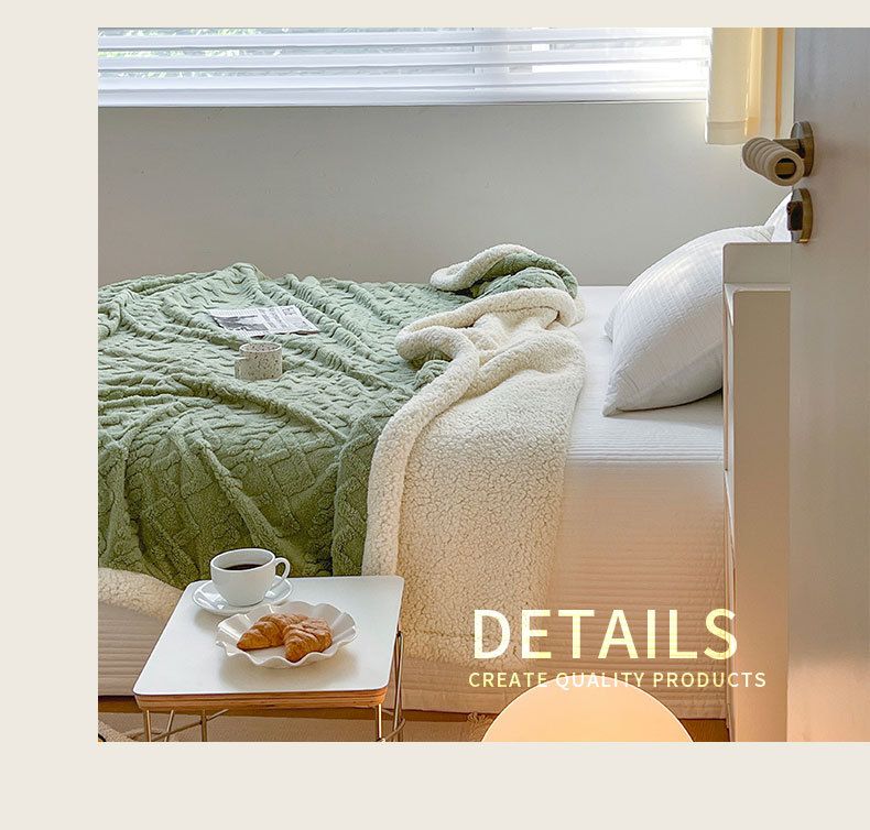 Nordic Lamb Wool Double Layer Thickened Light Luxury Style Office Sofa Throw Nap Blanket_voghion.com