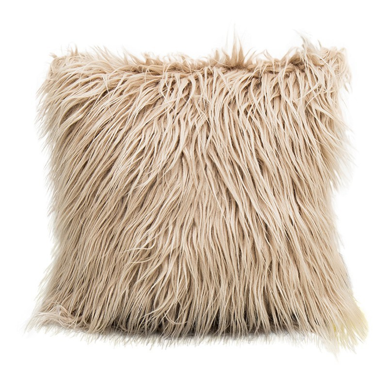 Instagram Home Australia Export Long Hair Pillow Cover Solid Color Beach Wool Cushion Cover Plush Car Cushion (Excluding Pillow Core)_voghion.com