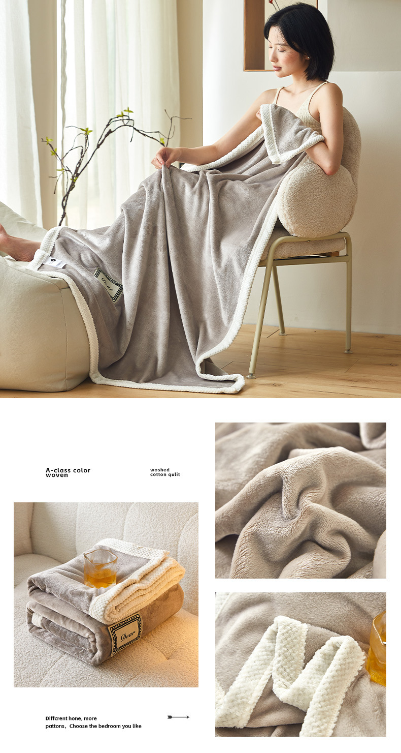 Coperta in flanella pesante di alta qualità - Coperta in pile di latte ultra morbida e calda, con un'elevata densità di GSM, per letto e divano (150x200 cm, tinta unita)_voghion.com