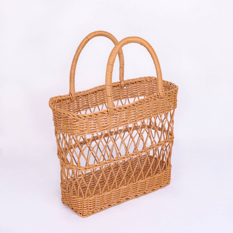 Cesto portaoggetti in rattan intrecciato a mano, cesto portavino, cesto per la spesa di verdure_voghion.com