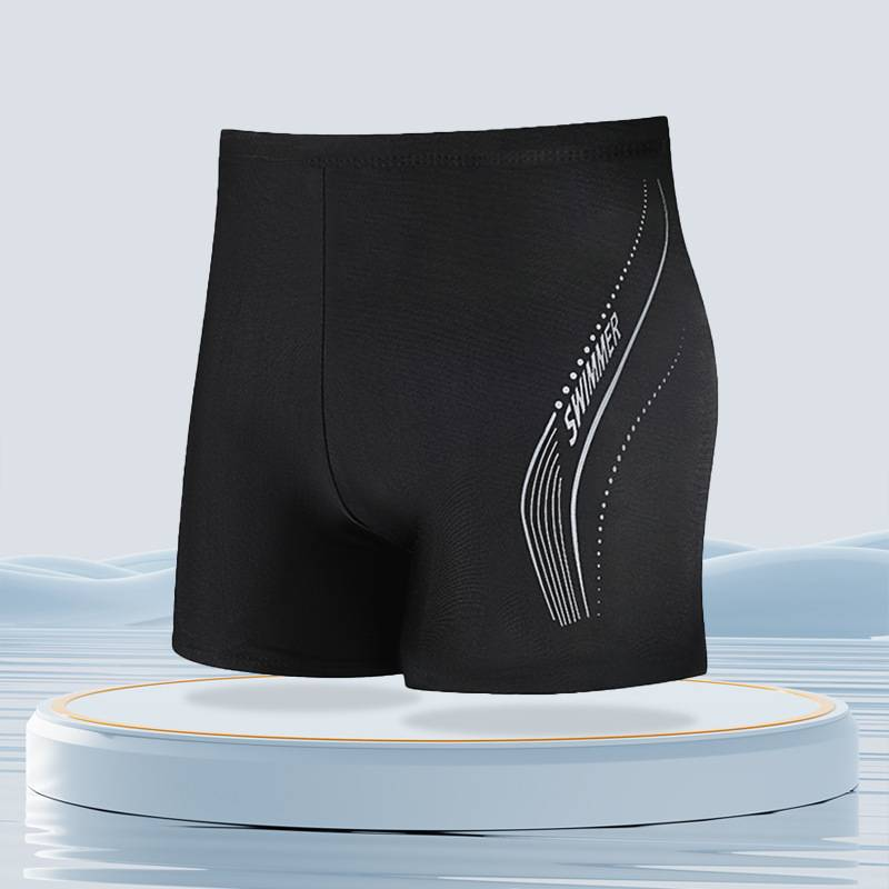 Men's Flat-angle Beach Swimming Trunks, Hot Spring Quick-drying Large-sized Loose Professional Men's Swimming Suits And Trunks_voghion.com
