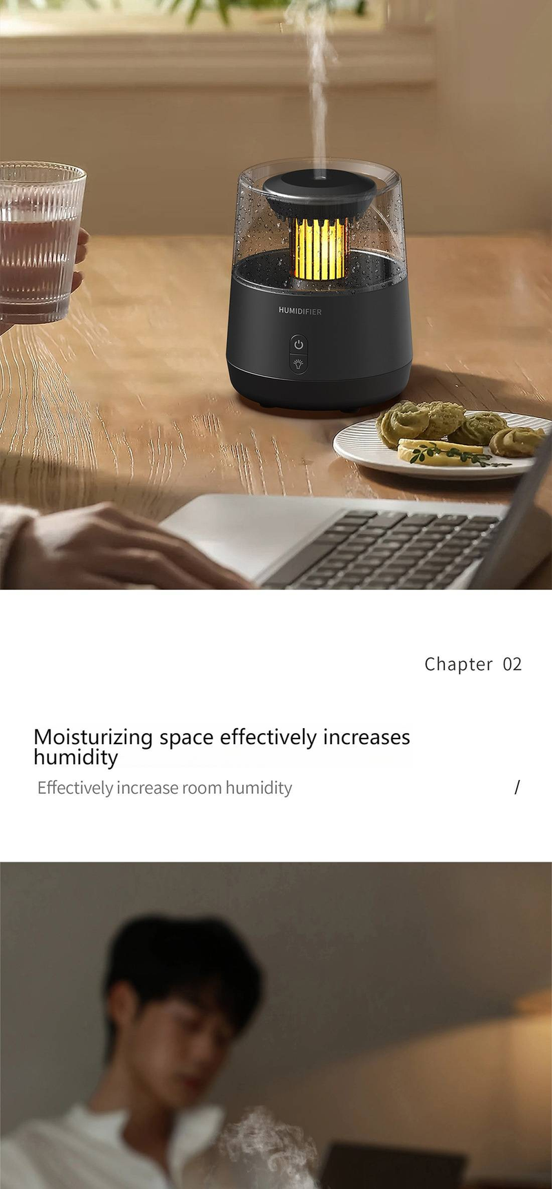 Regentropfen-Aroma-Diffusor mit 7-farbigen LED-Leuchten, leiser Ultraschall-Luftbefeuchter für Zuhause und Büro, großer Nebelausstoß_voghion.com