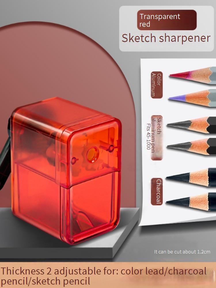 Dual Hole Manual Pencil Sharpener For Sketching - Adjustable 7-Stage (Teacher Recommended) & Classic Grey - Metal & Plastic Design_voghion.com
