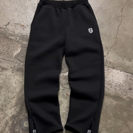 Men's Clothing Retro Y2k Street Trend Hip Hop Elastic Waist Zipper Loose Solid Color Sports Casual Pants_voghion.com