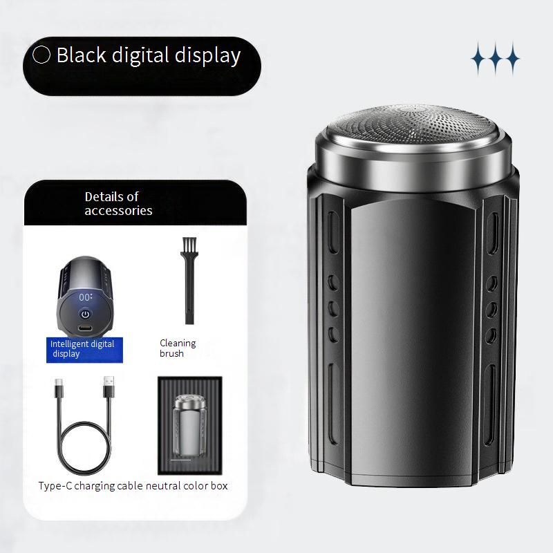 2211 Elektrorasierer mit LCD-Display für Männer – tragbarer, reisefreundlicher, wasserdichter Rasierer mit 6 Klingen/Schleiffolie_voghion.com