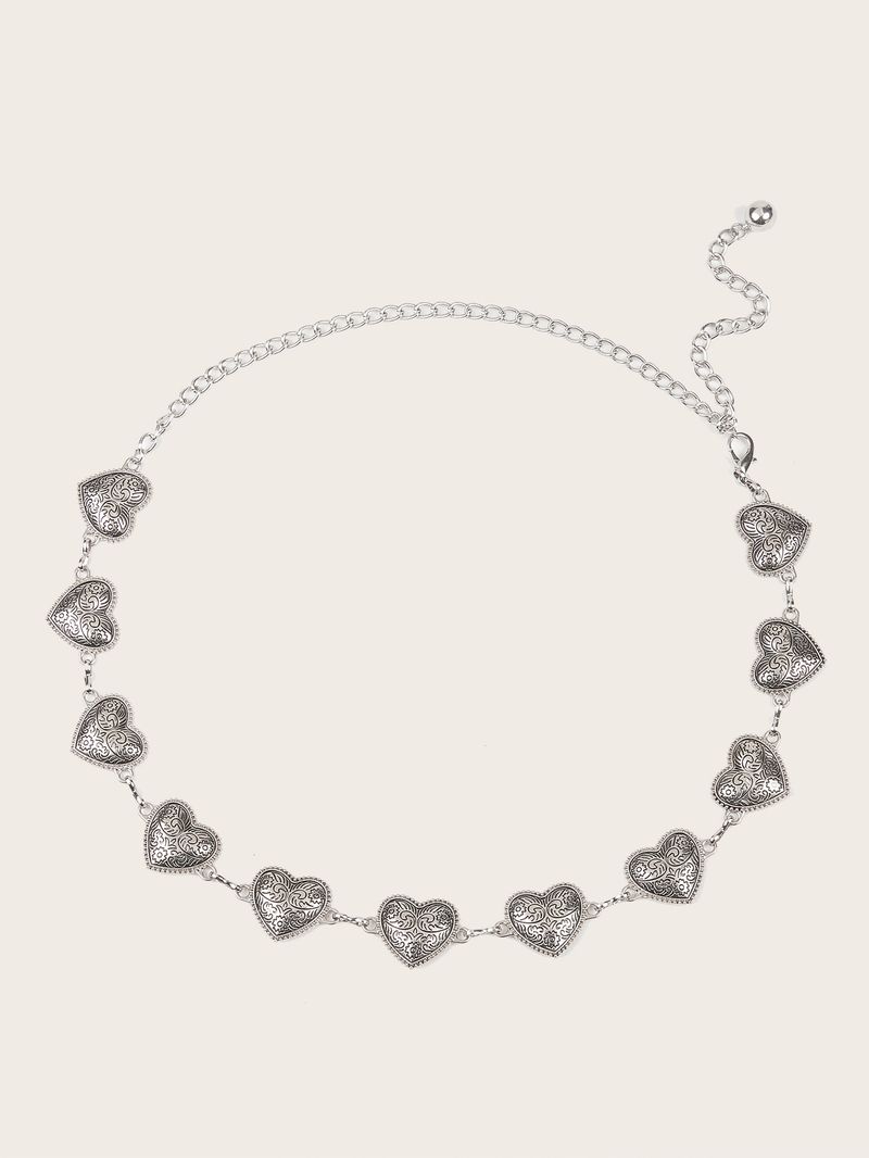 Licht Luxus Antike Silber Liebe Taille Für Frauen In Die Kleine Markt Textur Gürtel Kette Zubehör Mode_voghion.com