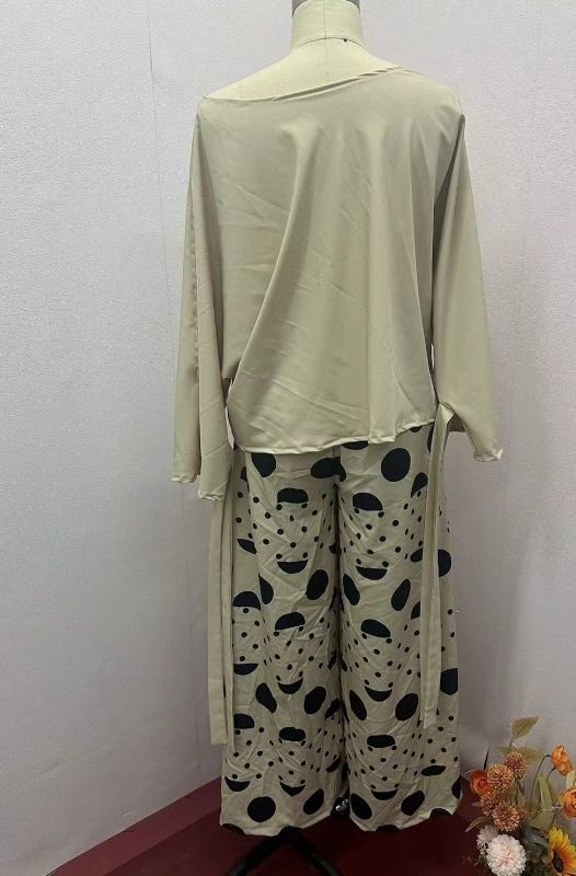Women's Clothin fashion oblique collar one shoulder high waist casual printed pants suit for women_voghion.com
