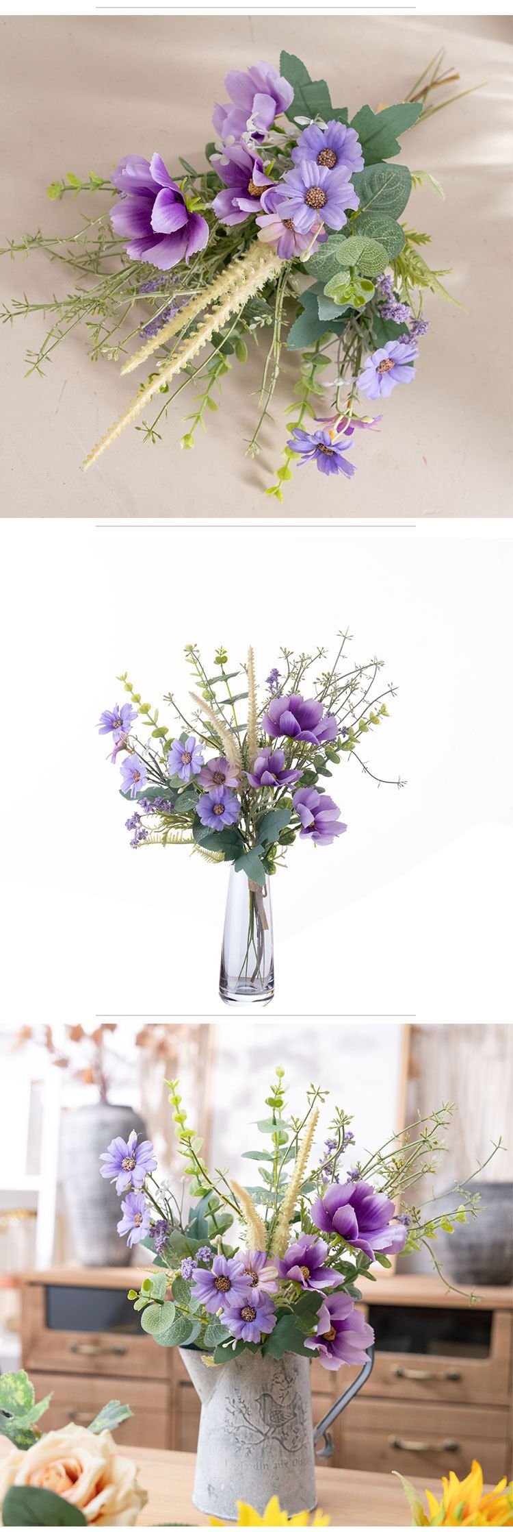 Tenendo un mazzo di fiori con lettere di luna simulazione fiore decorazione della casa disegno floreale decorazione della parete di nozze rose_voghion.com