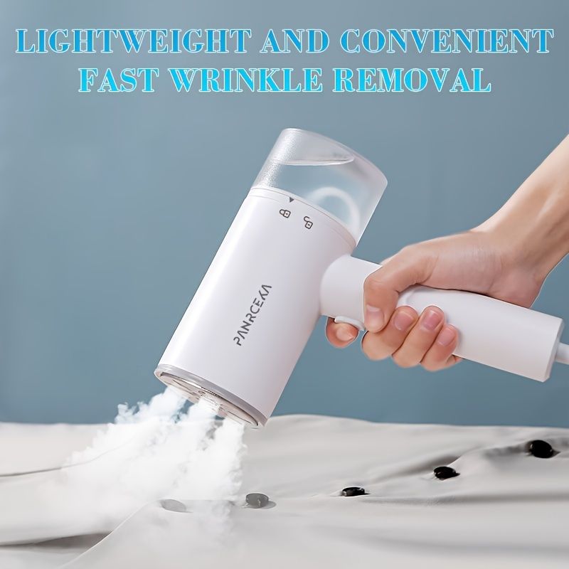 PANCERKA Tragbarer Dampfglätter, 1200 W, faltbarer Hand-Stofffaltenentferner, 30 Sekunden Vorheizen, Trocken-Nass-Bügeln, für Zuhause, Reisen, Schlafsaal_voghion.com