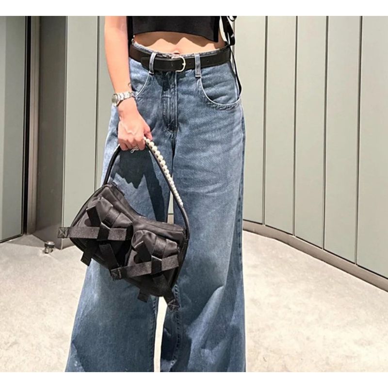 Niche Internet Celebrity Casual Hundred Pearls Strap Bow Single Shoulder Underarm Handbag 2025 Spring And Summer New Fashion Hundred_voghion.com