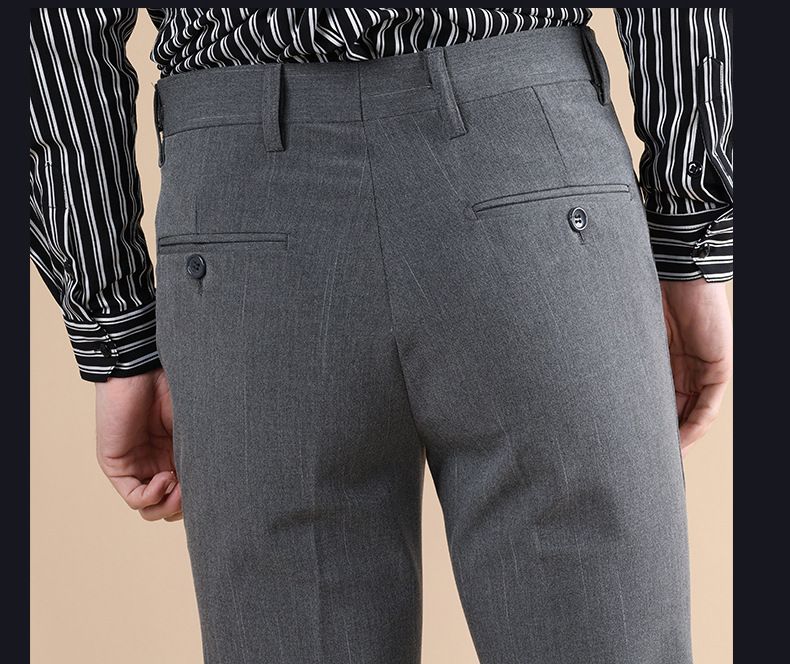 Men's Slim Fit Dress Pants For Business Casual - Wrinkle-Free & Stretchable Polyester Blend Trousers With Comfortable Tailored Fit_voghion.com