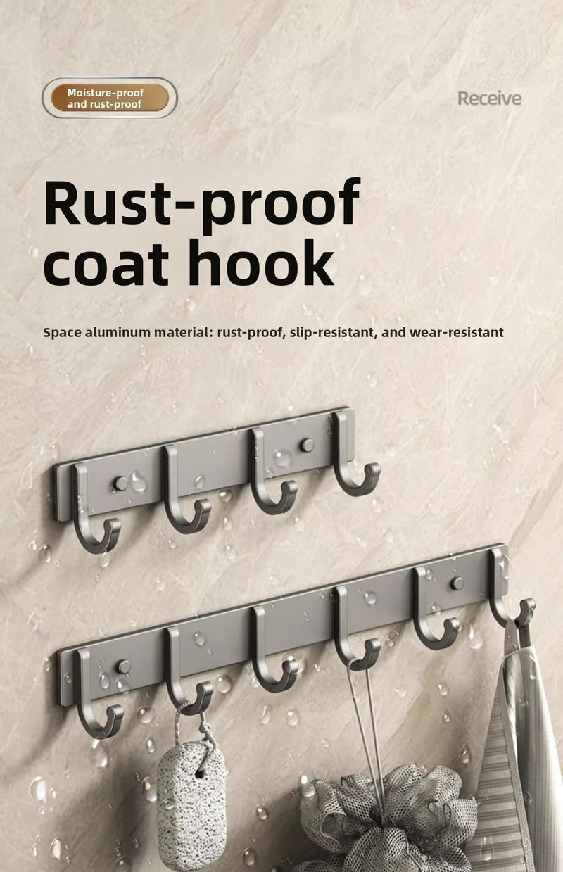 Haken zur bohrfreien, starken Klebemontage für Kleider- und Handtuchaufhänger an Wand, Badezimmer, Küche, Tür oder Rückseite_voghion.com