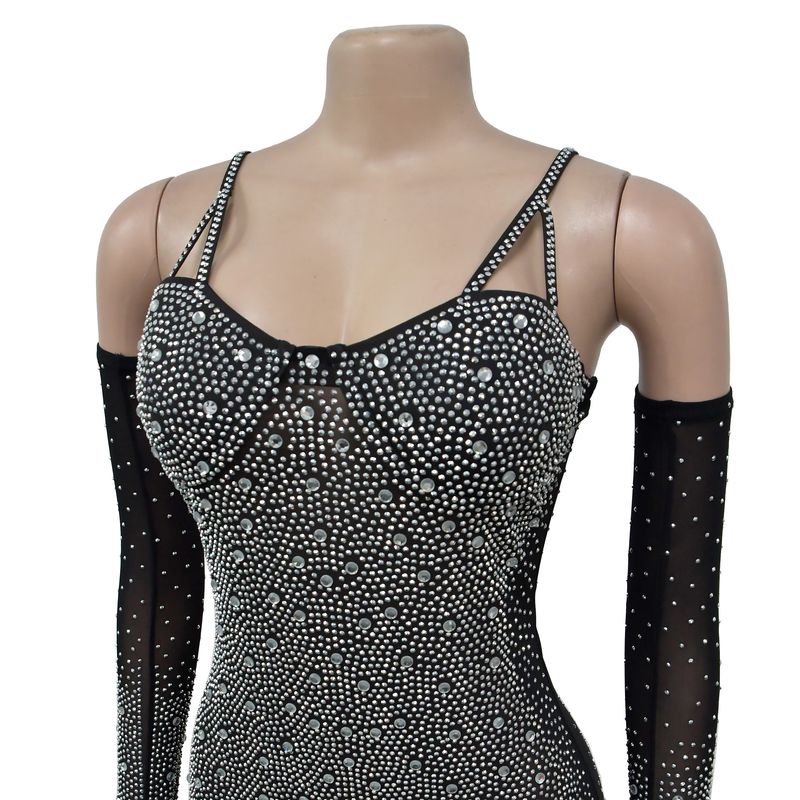 Women's Clothing Fashion women's solid color gauze press drill through shorts jumpsuit_voghion.com