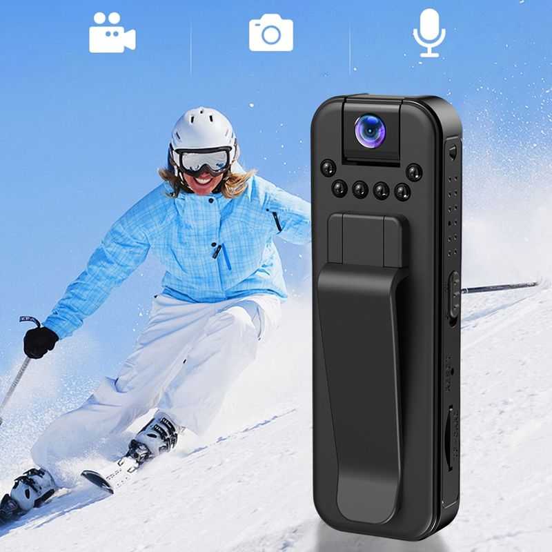 Minicámara policial HD 1080P con detección de movimiento y clip trasero, visión nocturna infrarroja, videocámara pequeña_voghion.com