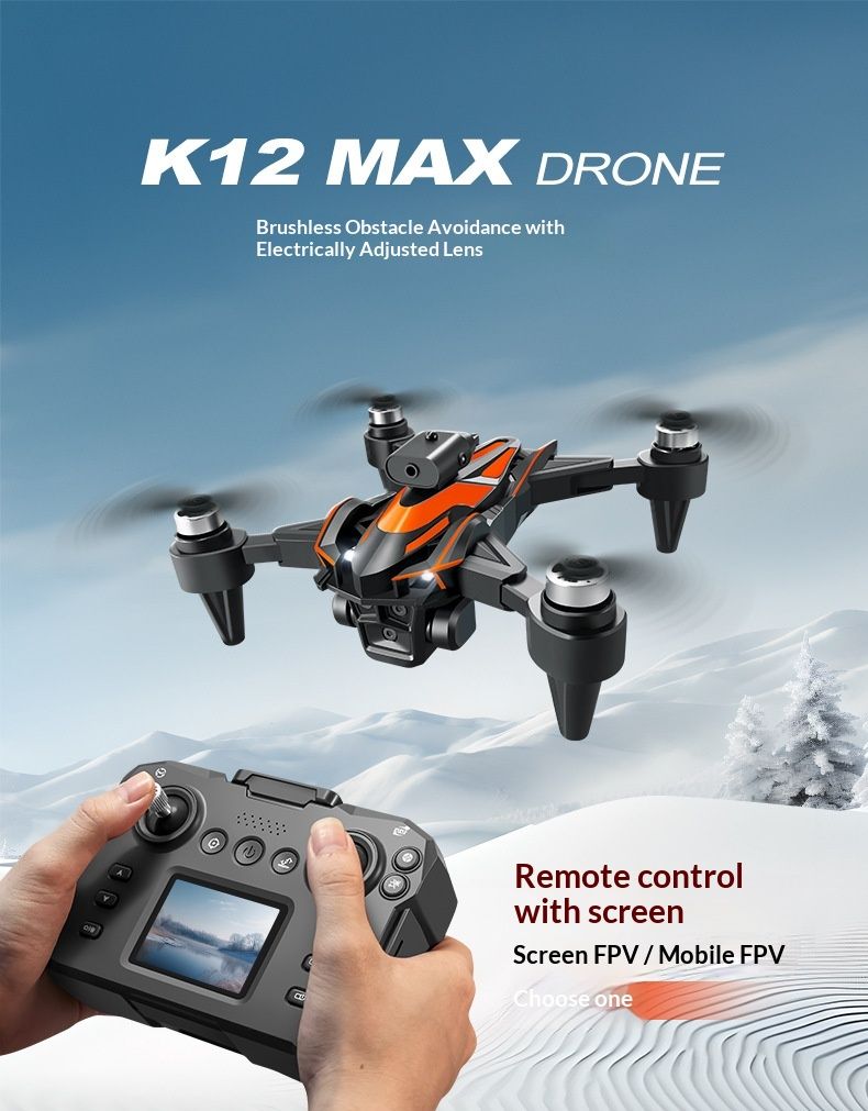 Hold Cross-Border New Product K12Max Brushless Quadcopter Screen-Control Remote Control Aircraft HD Real-Time Aerial_voghion.com