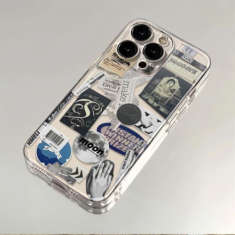 Papierschnitt-Patchwork-Stil, geeignet für 16-Zoll-Telefon-Space-Case, bunt, 15 Pro Max, lustig_voghion.com
