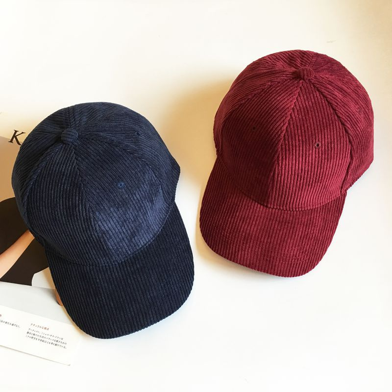Otroška korejska različica enobarvne svetlobne žametne baseball kape za moške jesensko-zimske trendovske ujemajoče se nevtralne barve_voghion.com