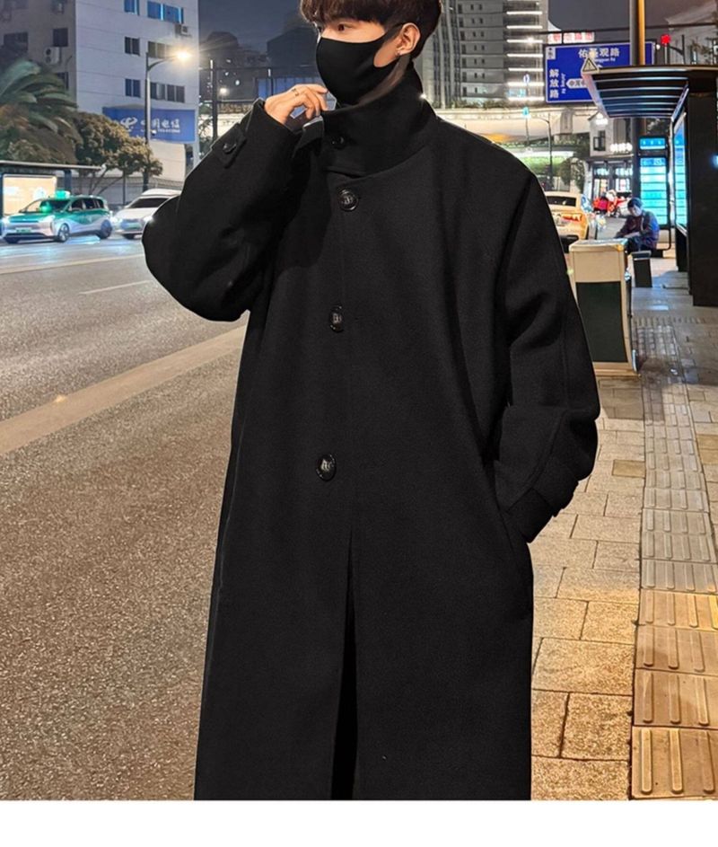 Cappotto di alta qualità da coppia, uomo donna autunno e inverno coreano largo medio-lungo sopra il ginocchio giacca a vento di lana_voghion.com