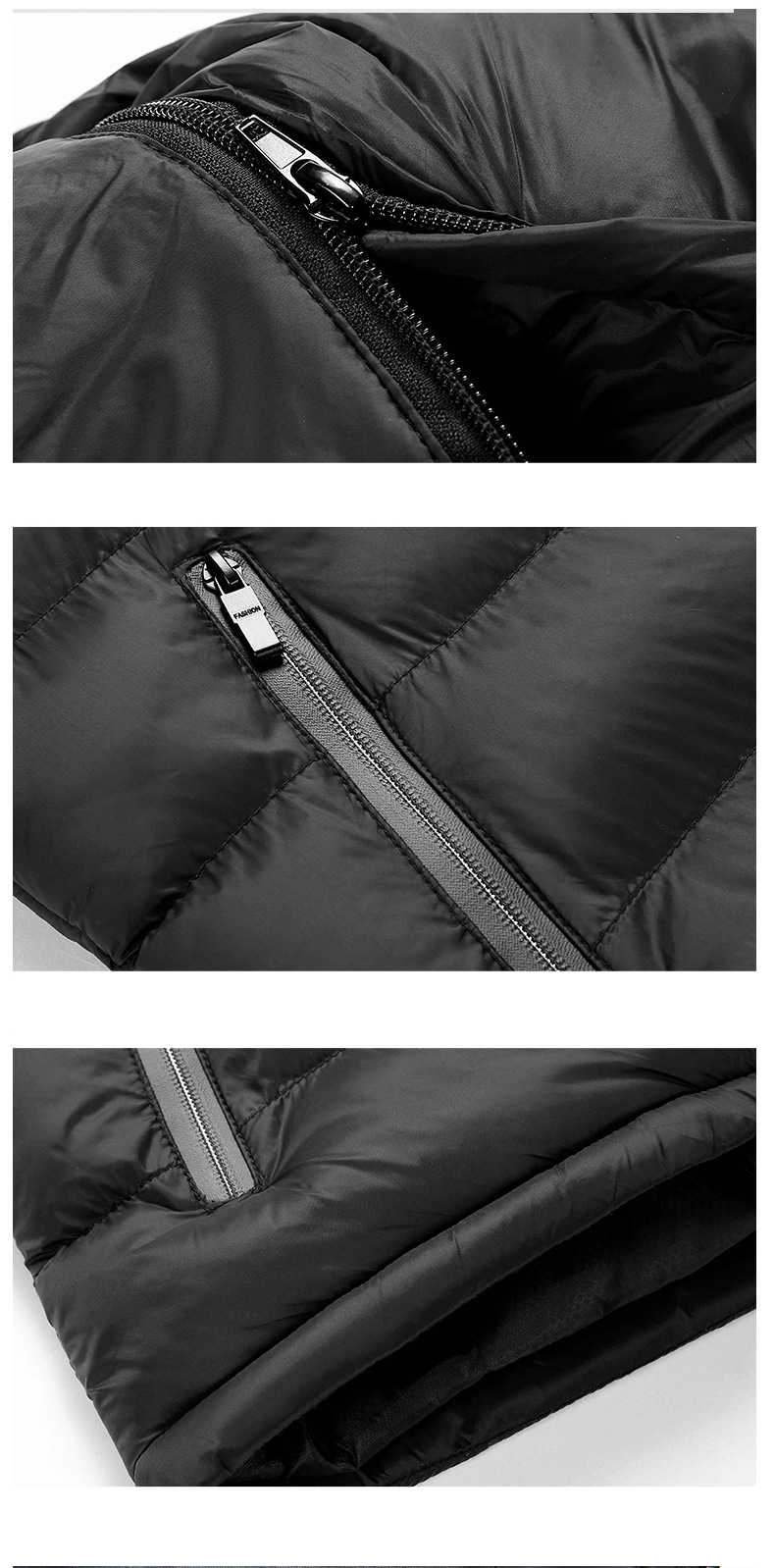 Gilet à capuche pour hommes, veste chaude et décontractée, slim, court et léger, à la mode, automne et hiver_voghion.com