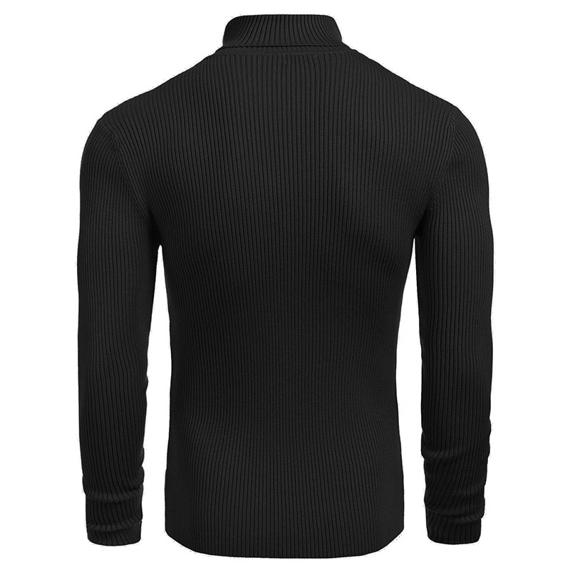 Light luxury original men's winter solid-coloured leisure high neck long-sleeved knitted bottoming shirt hot models_voghion.com