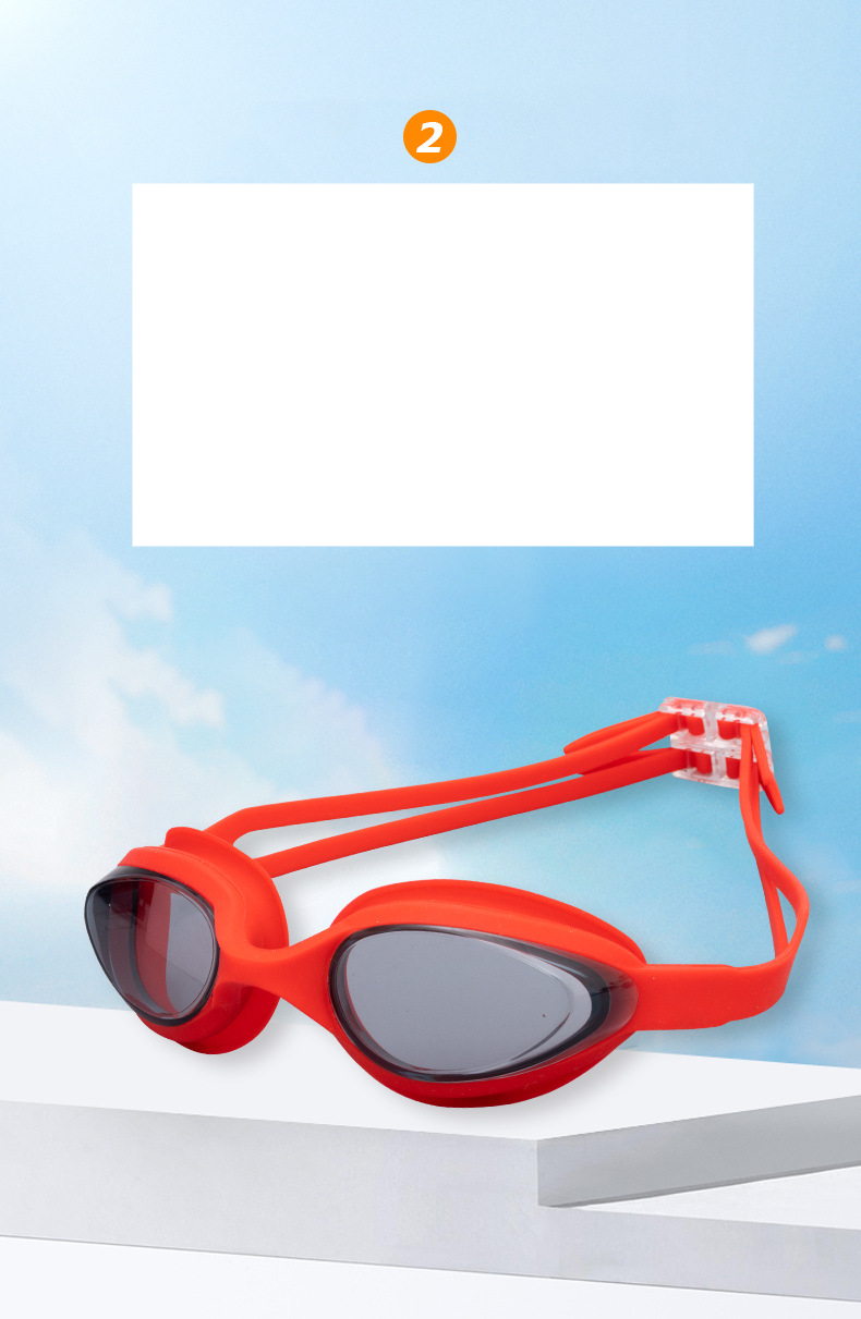 New adult waterproond anti-fog swimming glasses silicone electroplated lens headwear goggles_voghion.com