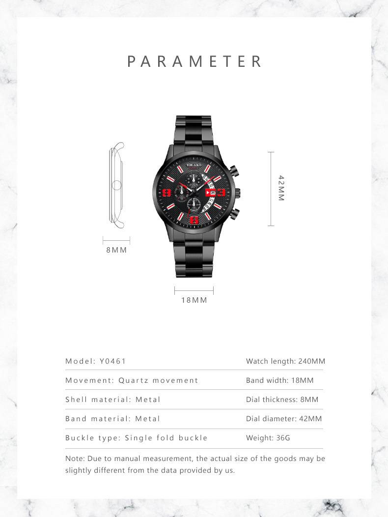 Neue Mode Luxus Edelstahl Uhr für Männer Schwarz Quarz Armbanduhren Business Casual Große Zifferblatt Uhr Männliche Uhr Relogios Masculinos_voghion.com