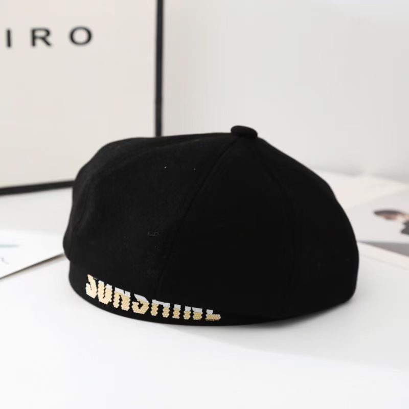 Baretka s črkami v korejski različici v slogu zvezd, jesen in zima, nova osmerokotna kapa iz tibetanske volne Slikar sladke jagnjetine_voghion.com