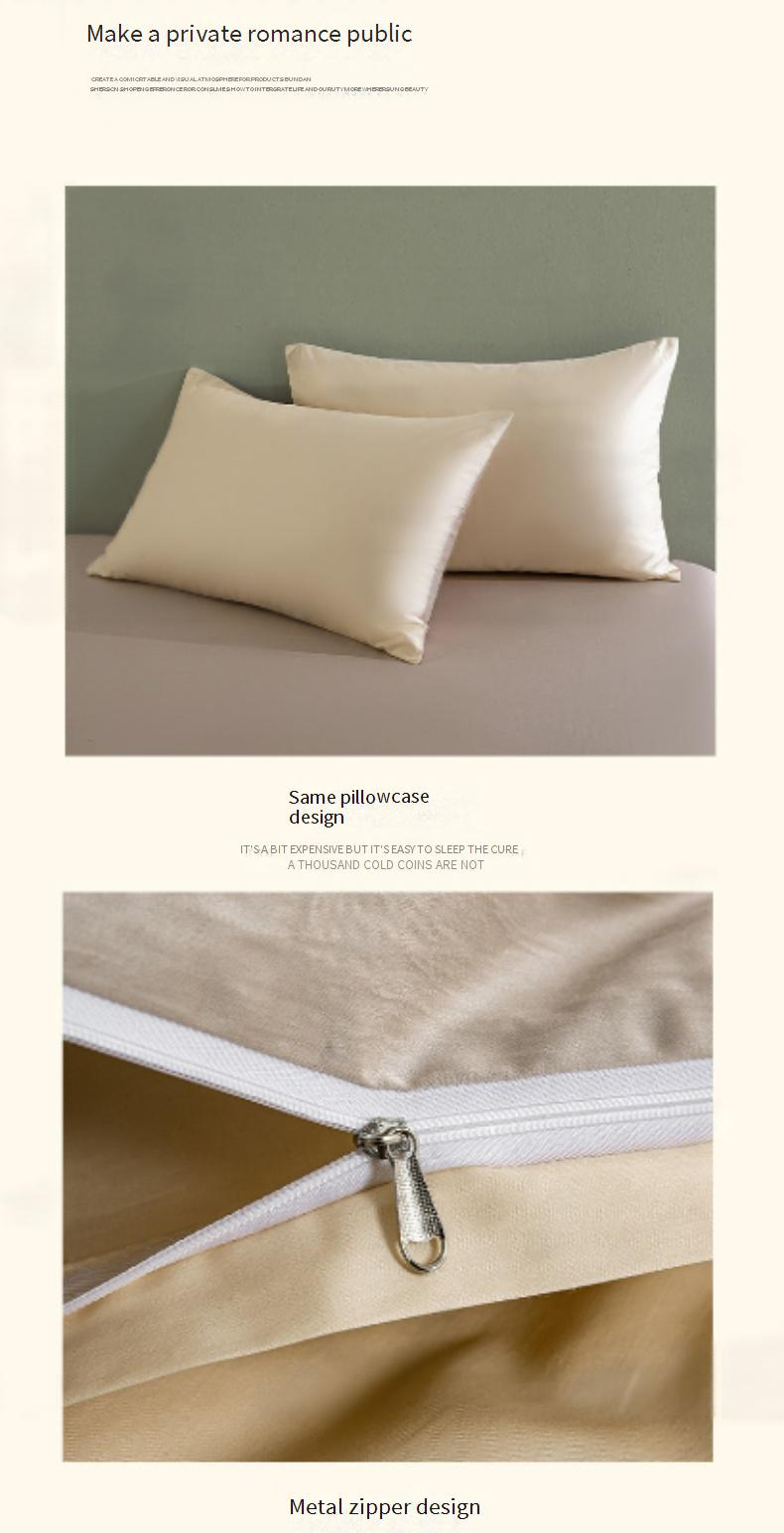 Long-Staple Cotton Sateen 4-Piece Bedding Set - A-Class Certified Hypoallergenic & Ultra-Soft For Nursery/Home (Solid Color Queen/King Size)_voghion.com