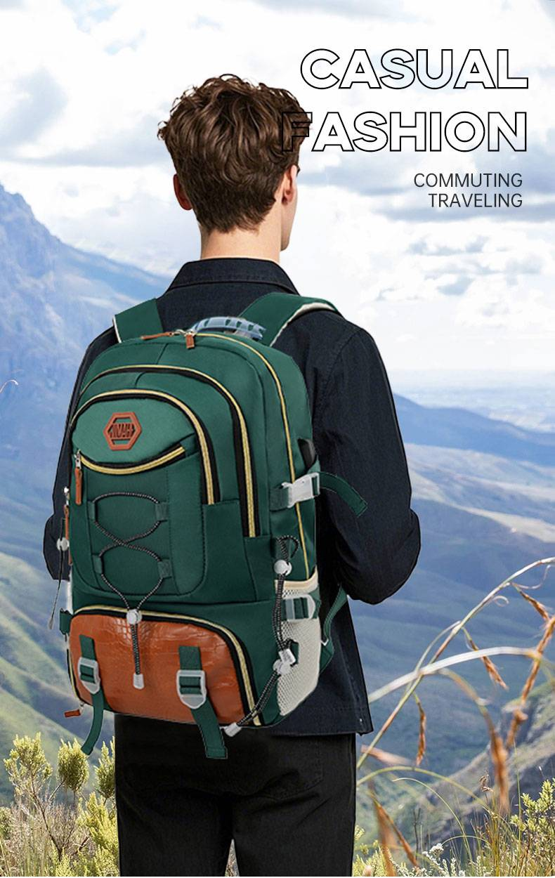 Fashion Color Blocked Backpack For Men And Women, Daily Commuting Student Backpack_voghion.com