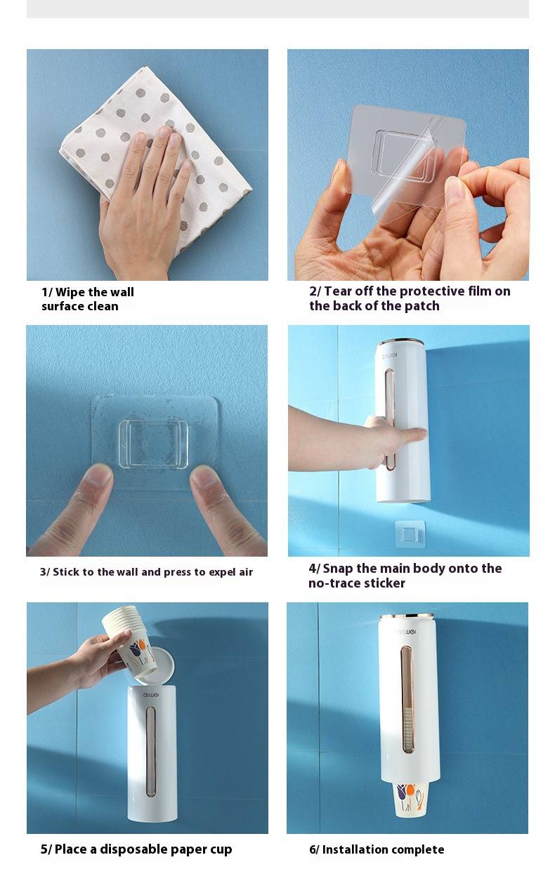 Wall-Mounted Paper Cup Dispenser – One-Touch Automatic Cup Holder For Offices & Cafés (Gold/Matte/Single/Dual Tubes, 6 Colors)_voghion.com