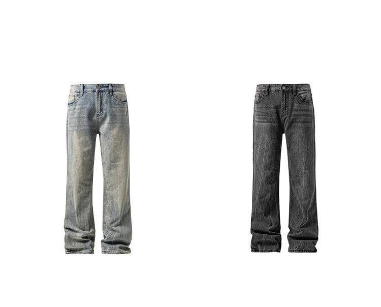 Herrenbekleidung Distressed Blue Jeans – Vintage Washed Streetwear Hose, High Waist Relaxed Fit, Y2K Baggy Denim für Urban & Skate Style (M-5XL)_voghion.com