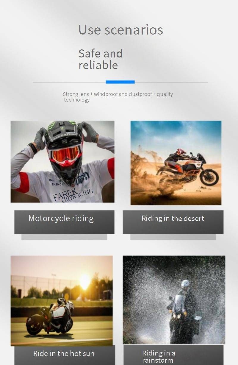 "100% UV Protection Sports Goggles For Motorcycle Cycling & Skiing - Windproof & Anti-Sand With Interchangeable Lenses_voghion.com