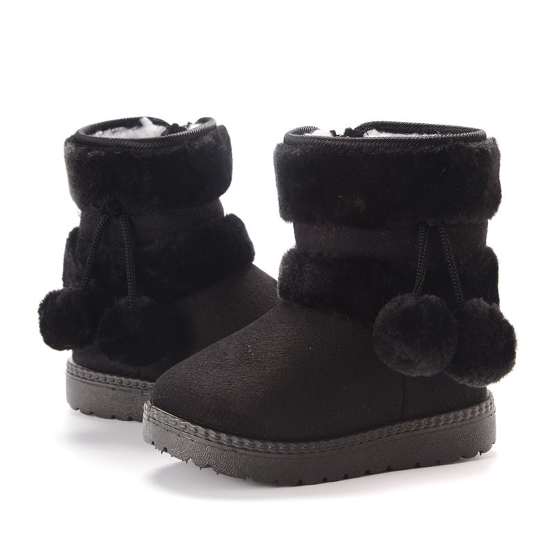 Kinderschuhe 2025 Pelzball-Schneestiefel, verdickte Kinderstiefel, warme Baumwollschuhe._voghion.com